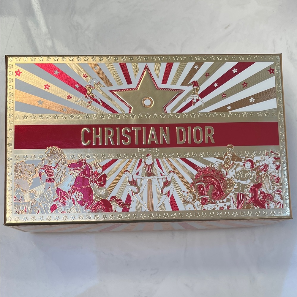 Dior Gold and Red Box with White Pouches